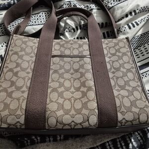 Coach Brown and Tan Tote Bag
